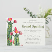 PINK FLORAL DESERT CACTI FOLIAGE GRAND ÖFFNUNG EINLADUNG (Stehend Vorderseite)
