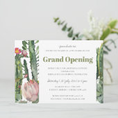 PINK FLORAL DESERT CACTI FOLIAGE GRAND ÖFFNUNG EINLADUNG (Stehend Vorderseite)