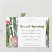 PINK FLORAL DESERT CACTI FOLIAGE GRAND ÖFFNUNG EINLADUNG (Vorne/Hinten)