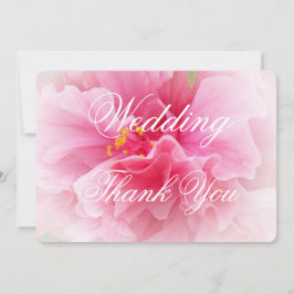 Pink Floral Design Wedding Dankeskarte