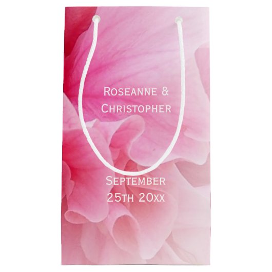 Pink Floral Design Wedding Kleine Geschenktüte (Vorderseite)