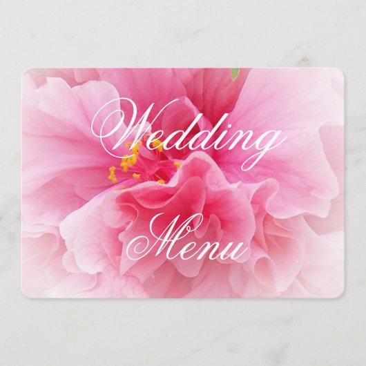 Pink Floral Design Wedding Menükarte (Vorderseite)
