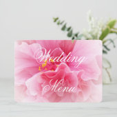 Pink Floral Design Wedding Menükarte (Stehend Vorderseite)