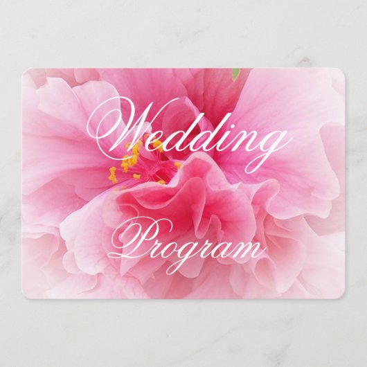 Pink Floral Design Wedding Programm (Vorderseite)