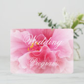 Pink Floral Design Wedding Programm (Stehend Vorderseite)