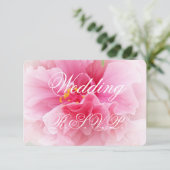 Pink Floral Design Wedding RSVP Karte (Stehend Vorderseite)