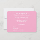 Pink Floral Design Wedding RSVP Karte (Rückseite)