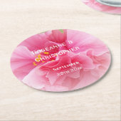 Pink Floral Design Wedding Runder Pappuntersetzer (Angewinkelt)