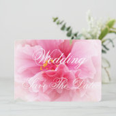 Pink Floral Design Wedding Save The Date (Stehend Vorderseite)