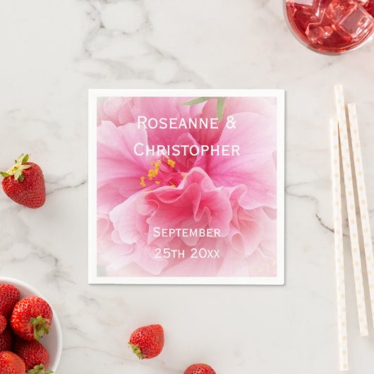 Pink Floral Design Wedding Serviette (Beispiel)