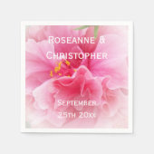 Pink Floral Design Wedding Serviette (Vorderseite)