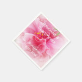 Pink Floral Design Wedding Serviette (Ecke)