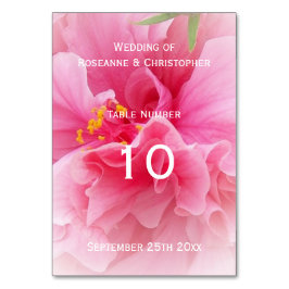 Pink Floral Design Wedding Tischnummer