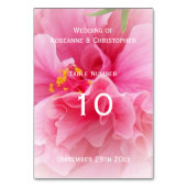 Pink Floral Design Wedding Tischnummer (Rückseite)