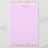 Pink Floral Designer Briefpapier (Vorderseite)