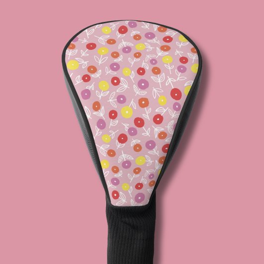 Pink Floral Ditsy Golf Head Cover Headcover