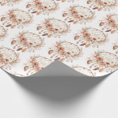 Pink Floral Dream Catcher Geschenkpapier (Ecke)