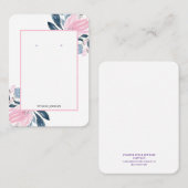 Pink Floral Earring Display Holder Visitenkarte (Vorne/Hinten)