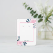 Pink Floral Earring Display Holder Visitenkarte (Stehend Vorderseite)
