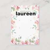 Pink Floral Earring Display Visitenkarte (Vorderseite)