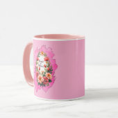 Pink Floral Easter Egg – Spring Art - caneca Tasse (Vorderseite Links)