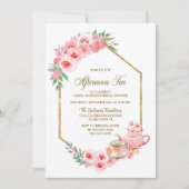 Pink Floral Einladung (Vorderseite)