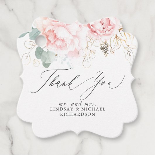 Pink Floral Elegant Vielen Dank für Ihre Lieblings Geschenkanhänger (Vorderseite)