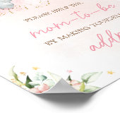 Pink Floral Elephant Baby Shower Envelope Station Poster (Ecke)