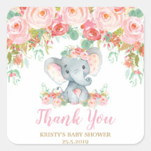 Pink Floral Elephant Baby Shower Girl Favoriten
