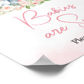 Pink Floral Elephant Ballon Babies sind süß Poster (Ecke)