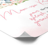 Pink Floral Elephant Ballon Mama Osa Bar Poster (Ecke)