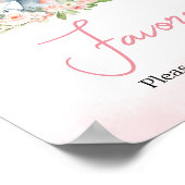 Pink Floral Elephant Balloon Baby Duwer Favorit Poster (Ecke)