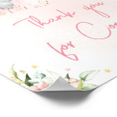 Pink Floral Elephant Danke, dass du gekommen bist Poster (Ecke)