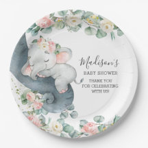 Pink Floral Elephant Girl Baby Dusche Geburtstag