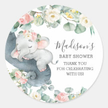 Pink Floral Elephant Girl Baby Dusche Geburtstag
