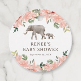 Pink Floral Elephant Girl Baby Dusche Geschenkanhänger