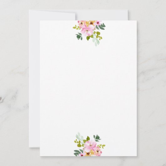 Pink Floral Erste Kommune Spanisch Einladung (Rückseite)