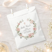 Pink Floral Erste Kommune Vielen Dank für Ihre Unt Geschenktütchen (Ausgeschnitten)