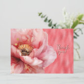 Pink Floral erweitert auf Shiny Pink Vielen Dank Dankeskarte (Stehend Vorderseite)