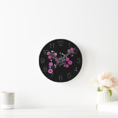Pink Floral Explosion Runde Wanduhr (Zuhause)