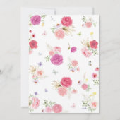 Pink Floral Fairy Birthday Einladung (Rückseite)