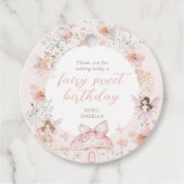Pink Floral Fairy Birthday Geschenkanhänger (Vorderseite)