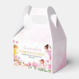 Pink Floral Fairy Girl Birthday Favor Box Geschenkschachtel