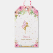 Pink Floral Fairy Gold Baby Dusche Vielen Dank Geschenkanhänger (Rückseite)