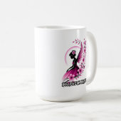 Pink Floral Fairy-Silhouette Kaffeetasse (VorderseiteRechts)