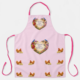 Pink Floral Faith-Inspired Kitchen Apron for Mom Schürze