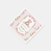 Pink Floral Fantasies & Teddy Bear Hugs Serviette (Ecke)