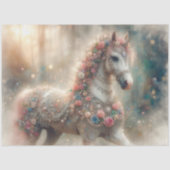 Pink Floral Fantasy Horse Decoupage Seidenpapier (Vorderseite)