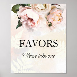 Pink Floral Favoriten Brautparty Signieren Poster
