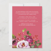 Pink Floral feiert Leben | Beerdigung von Fotos Einladung (Rückseite)